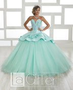 Long Strapless Two-Piece Dress by House of Wu LA Glitter 24028