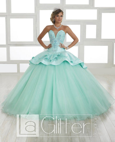 Langes trägerloses zweiteiliges Kleid von House of Wu LA Glitter 24028