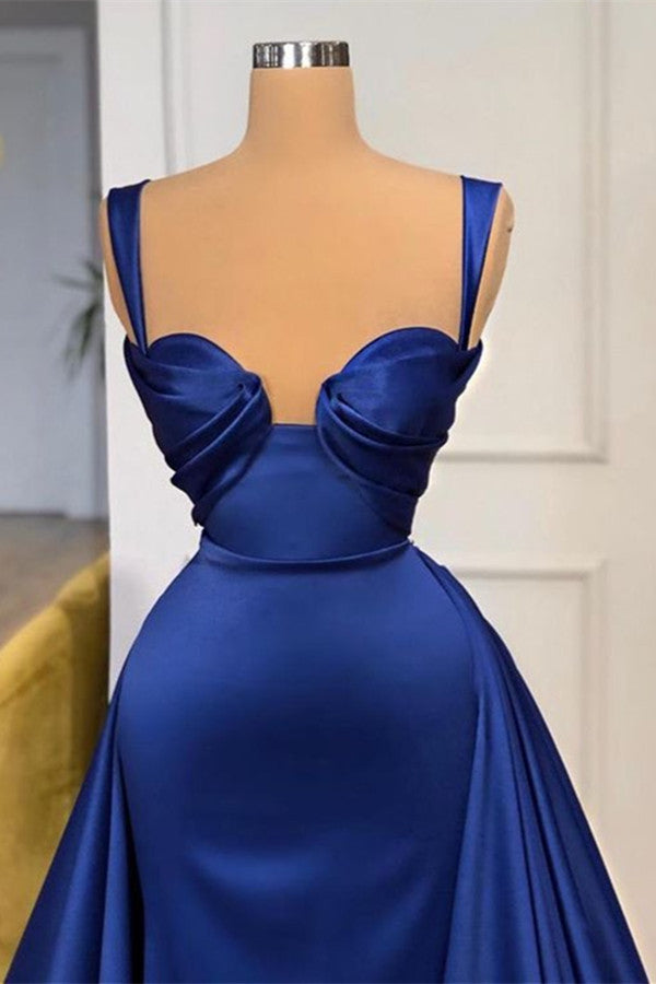 Vestido de baile formal comprido em cetim com decote em coração e sereia