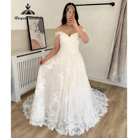 Luxus Volle Spitze V-ausschnitt Off Schulter Frauen Hochzeit Kleid mit Kurzen Flügelärmeln 2024 Hochzeits Brautkleid Vestidos de Boda sexy 