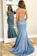 Vestido de Noche Largo de Sirena Sin Tirantes y Espalda Abierta para Baile de Graduación