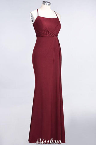 Vestido de madrinha de casamento sereia, de alças finas e renda, sem mangas, comprido, estilo sereia