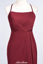 Mermaid spandex Lace Spaghetti-Straps Sleeveless Floor-Length Bridesmaid Dress