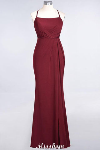 Vestido de madrinha de casamento sereia, de alças finas e renda, sem mangas, comprido, estilo sereia