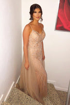 Mermaid Sweetheart Beading Long Prom Dress With Tulle Train