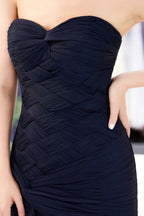 Meerjungfrau Sweetheart Trägerloses Drapiertes Tüll Langes Abendkleid