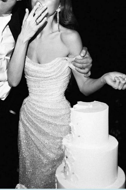 Nixen-/Trompeten-Hochzeitskleider Glitzer & Glanz Kleid Hochzeitsfeier