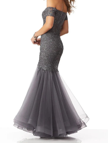 Meerjungfrau/Trompete Kleid für die Brautmutter, elegant, durchsichtig, herzförmiger Ausschnitt, bodenlang, Spitze, Tüll, Flügelärmel, nein, mit Spitzen-Perlenapplikationen