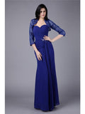 Abito da Sposa per la Madre in Chiffon con Applique a Cuore e Perline a Fodero/Colonna
