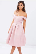 Natürliches schulterfreies, plissiertes A-Linien-Abendkleid mit ärmellosem Abschlussballkleid PD136