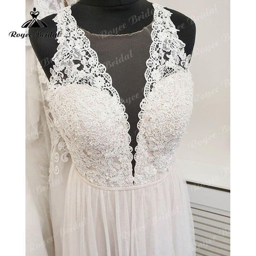 NumberSea 2025 vestidos boda Civil Boho Spitze Mieder Tüll Ärmellos A-Linie Strandhochzeitskleid für Frauen vestido novia sencillo Elegant 