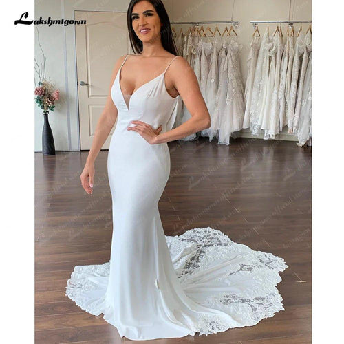 NumberSea Robe de mariée sirène sans dos 2025 Corsage illusion train de chapelle bohème robe de mariée en dentelle vestido de boda