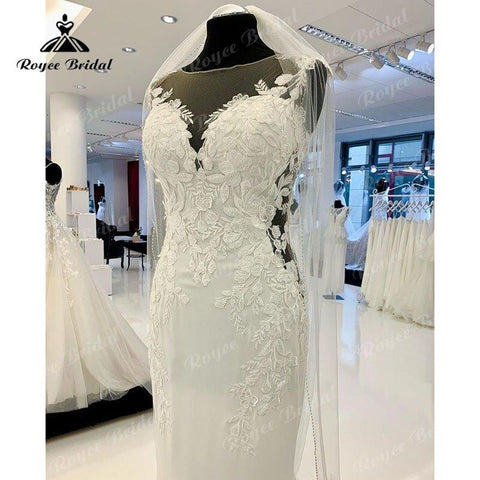 NumberSea Rückenfreies Meerjungfrau/Trompete Boho Hochzeitskleid 2025 Robe Satin Elegantes Brautkleid Boho Lange Empfangsparty Kleider Neue Mariage Cut-out 