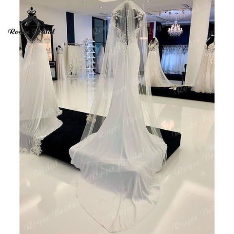 NumberSea Rückenfreies Meerjungfrau/Trompete Boho Hochzeitskleid 2025 Robe Satin Elegantes Brautkleid Boho Lange Empfangsparty Kleider Neue Mariage Cut-out 