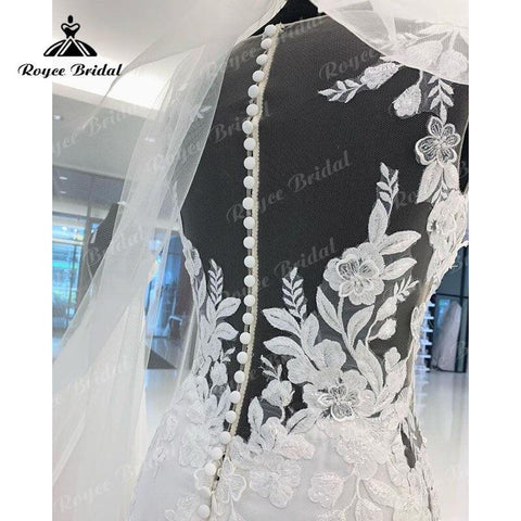 NumberSea Rückenfreies Meerjungfrau/Trompete Boho Hochzeitskleid 2025 Robe Satin Elegantes Brautkleid Boho Lange Empfangsparty Kleider Neue Mariage Cut-out 