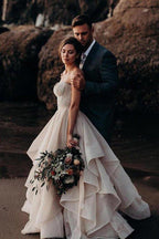 NumberSea Ball Gown Sweetheart Beaded Tiered Skirt Wedding Dresses, Bridal Gown, MW579