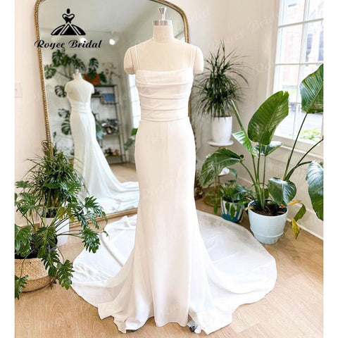 NumberSea Strand Meerjungfrau/Trompete Boho Weicher Satin Falten Frauen Brautkleid Sweep Schleppe Off Shouler Brautempfang Hochzeitsfeier Kleid 2025 