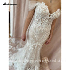 NumberSea Beach Off White Off Shoulder Boho Wedding Dress 2025 Women Mermaid Bridal Gown vestidos para mujer