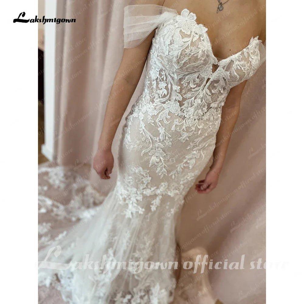 NumberSea Beach Off White Off Shoulder Boho Wedding Dress 2025 Women Mermaid Bridal Gown vestidos para mujer
