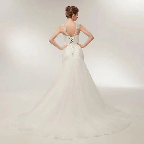 Numbersea vestidos de praia de praia vestido de noiva simples branco tule com decote em v vestido de noiva robe de mariage vestido de noiva sereia 