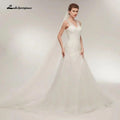 Vestito da Sposa da Spiaggia NumberSea Abito da Sposa Semplice in Tulle Bianco con Scollo a V Abito Nuziale Robe de Mariage Vestido de Noiva Sirena