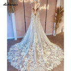 NumberSea Boheme A Line Wedding Dresses For Women Backless Civil Lace Appliques Bridal Church Wedding Gowns Vestidos de novias