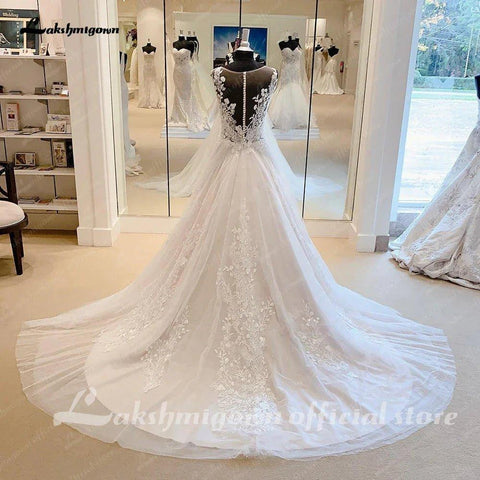 NumberSea Boho Spitze Appliques Hochzeit Kleider 2025 Bürger Braut Strand Hochzeit Kleider Vestidos de festa Party Kleider 