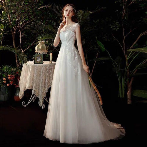 NumberSea Robe de mariée bohème vestido novia wedding dress longue robe de soirée simple robe de soirée future mariée robe en dentelle