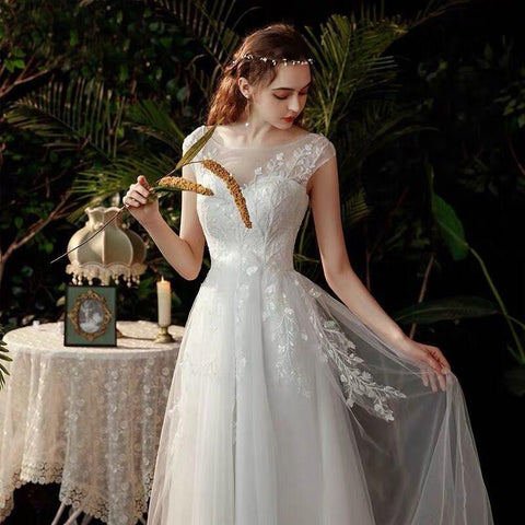 Numbersea boho robe de mariee vestido novia vestido de casamento longue robe de soiree simples robe de soiree noiva para ser vestido de renda robe