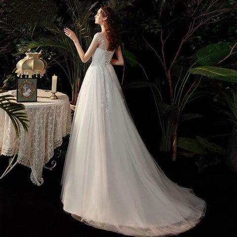 Numbersea boho robe de mariee vestido novia vestido de casamento longue robe de soiree simples robe de soiree noiva para ser vestido de renda robe