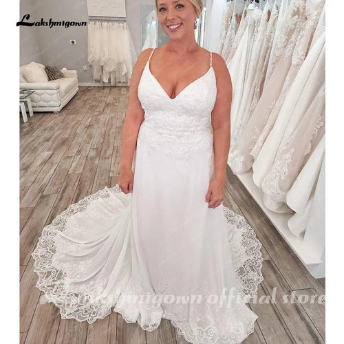 Robe de mariée boho à bretelles spaghetti NumberSea, ligne A 2025, longue et simple en mousseline de soie pour plage, encolure en V profond