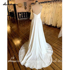 NumberSea Boho V-Neck Wedding Dress For Women 2025 Pleat Civil Bridal Beach Wedding Gowns Spaghetti Straps