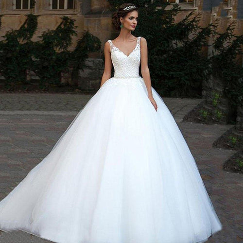 NumberSea Robes de mariée bohème sexy col V appliqués en dentelle ligne A dos nu ceintures pailletées robe de mariée sur mesure grande taille