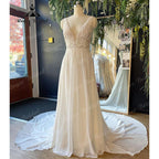 NumberSea Brautkleid Boheme Tank Boho Lace Chiffon Sleeveless Wedding Dress with V Neck 2025 Bridal Gown Appliques vestido de novia Women