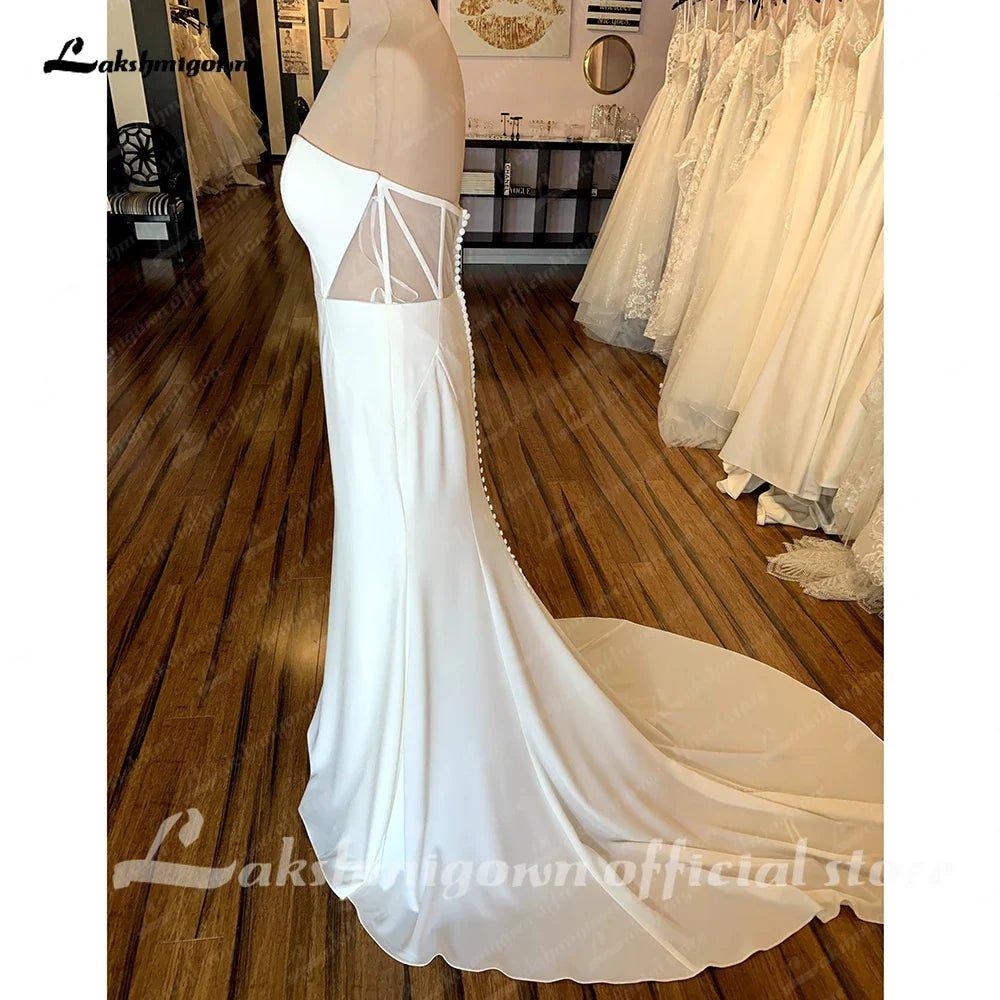 NumberSea Bridal Crepe Mermaid Wedding Dress 2025 Trouwjurken Vintage Sweetheart Boho Wedding Gowns Vestidos de Nova