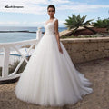 NumberSea Brautkleid Hochzeitskleid Schnürung am Rücken Bodenlang