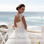 NumberSea Bridal Gown Wedding Dress Lace Up Back Floor Length