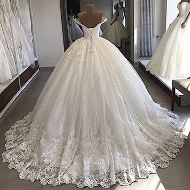 NumberSea Bridal Gowns Ball Gown Lace Applique Wedding Dress