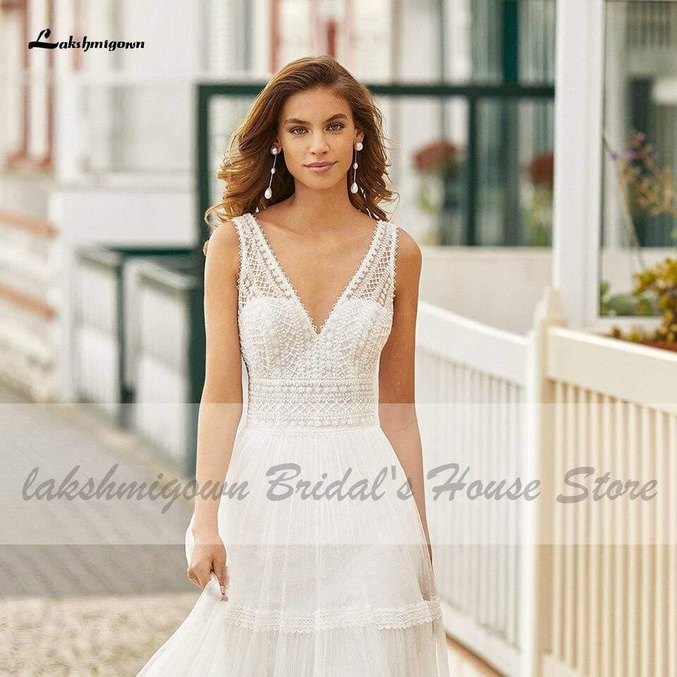 NumberSea Bridal Summer Beach Wedding Dress Boho Style