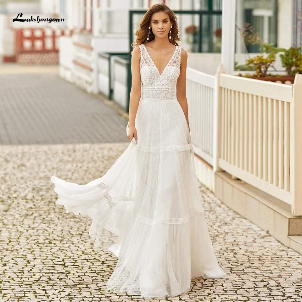 NumberSea Bridal Summer Beach Wedding Dress Boho Style