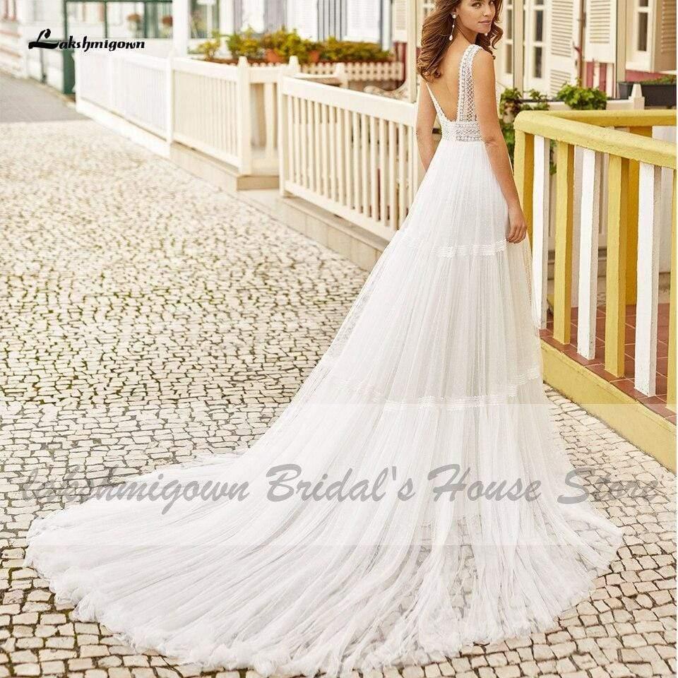 NumberSea Bridal Summer Beach Wedding Dress Boho Style
