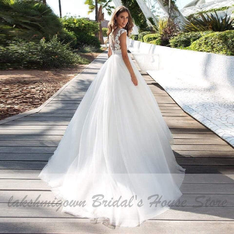 NumberSea Bridal Weiße Kleider Tüll Brautkleider