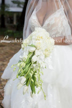 NumberSea Champagne Floral Lace Wedding Dresses Sexy Backless Ruffles Puffy Bridal Gowns Beach Wedding Gowns Vestido De Noiva