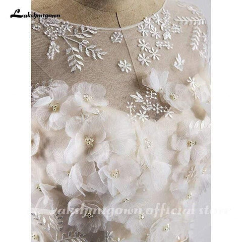 NumberSea – Bezauberndes, bodenlanges A-Linien-Brautkleid mit U-Ausschnitt