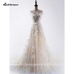 NumberSea Charming A-line Scoop Floor-length Wedding Dress