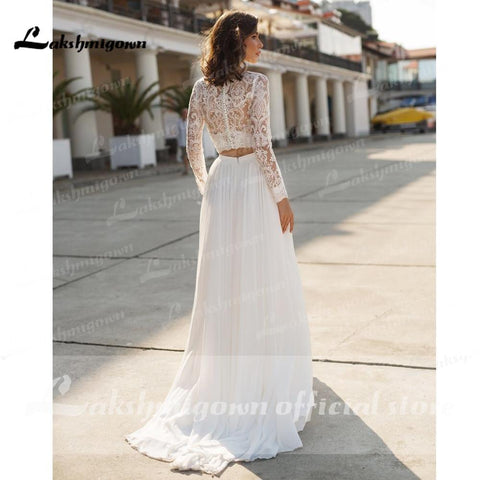 NumberSea Charmante Strand Spitze Brautkleider A-Linie