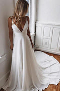 NumberSea Abiti da Sposa in Pizzo Trasparente con Spalline Sottili Online a Prezzo Conveniente, Abiti da Sposa Unici a Prezzo Conveniente, MW423