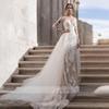 NumberSea Günstige weiße Jumpsuits A-Linie Brautkleider Sweetheart Spitze Satin mit Überröcken Brautkleider Hosenkleid Vestidos De Novia