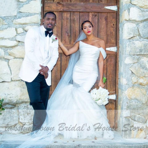 NumberSea Chic Afrikanische Meerjungfrau Hochzeit Kleid Dubai Brautkleider