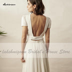 NumberSea Chic Bridal 2 Piece White Wedding Dress Beach Summer
